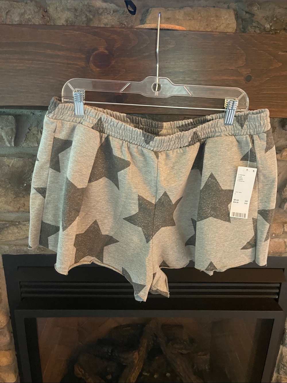 Urban Outfitters Gray Star Pattern Athletic Lounge Shorts